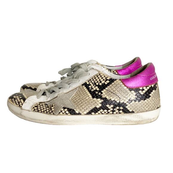 GOLDEN GOOSE Super-Star snake-effect leather sneakers 40 - Picture 6 of 11